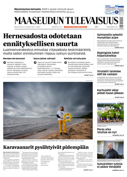Kansikuva näköislehdelle Maaseudun Tulevaisuus