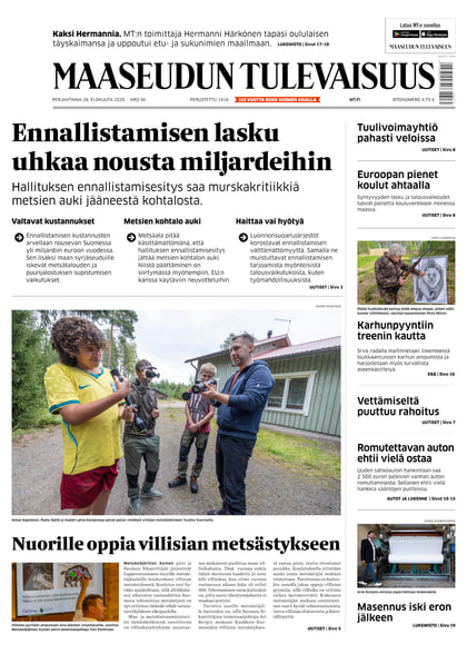 Kansikuva näköislehdelle Maaseudun Tulevaisuus
