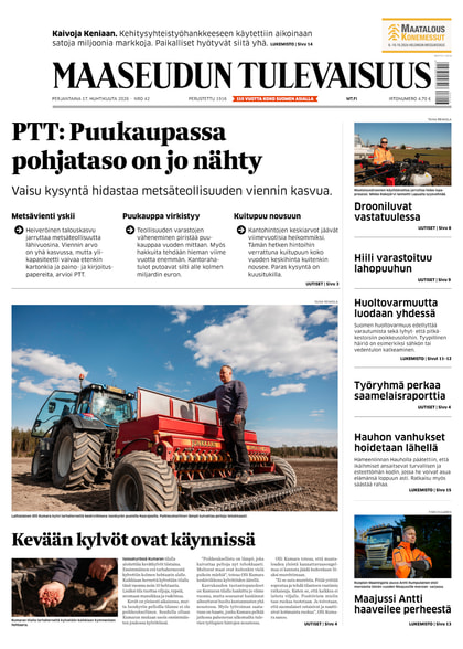 Kansikuva näköislehdelle Maaseudun Tulevaisuus