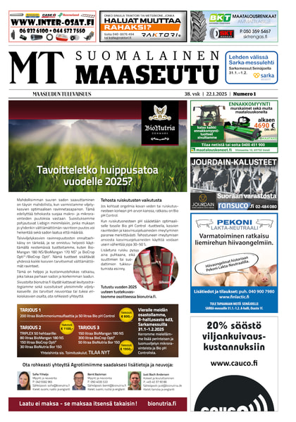 Kansikuva näköislehdelle Suomalainen Maaseutu