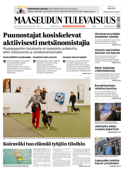 Kansikuva näköislehdelle Maaseudun Tulevaisuus