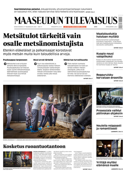 Kansikuva näköislehdelle Maaseudun Tulevaisuus