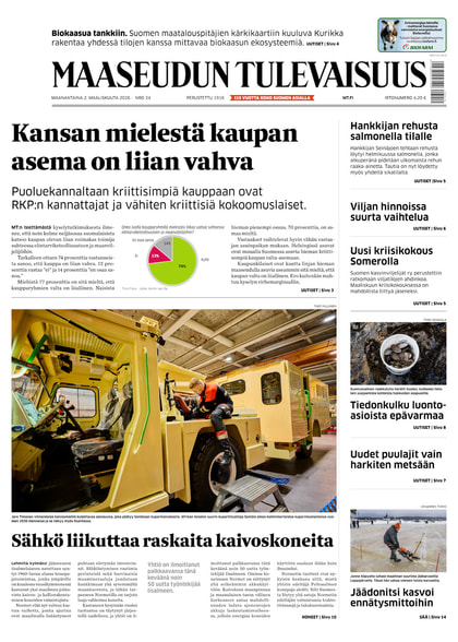 Kansikuva näköislehdelle Maaseudun Tulevaisuus