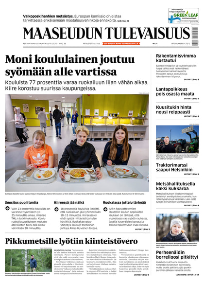 Kansikuva näköislehdelle Maaseudun Tulevaisuus