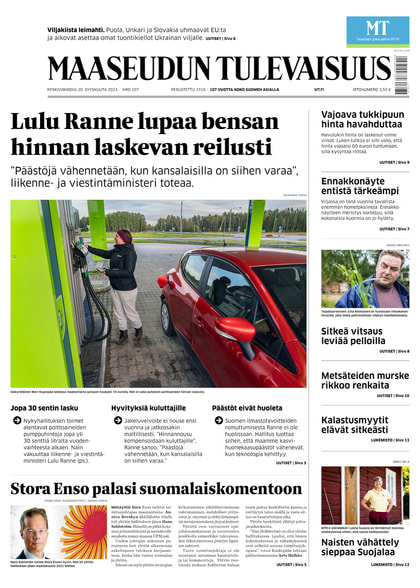 Kansikuva näköislehdelle Maaseudun Tulevaisuus